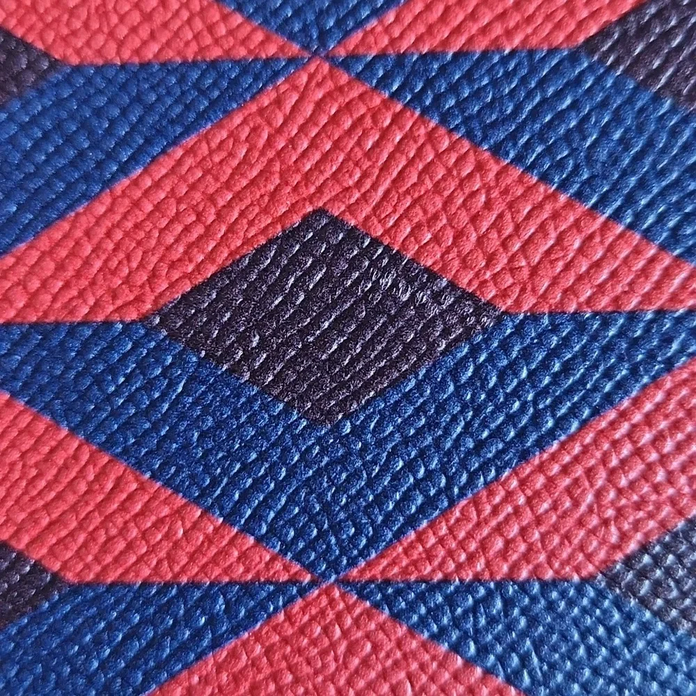 Dunhill Cadogan Zip Coat Wallet – Red & Navy Geometric Print